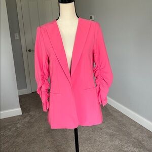 Never Worn Pink Blazer with Ruched Sleeves